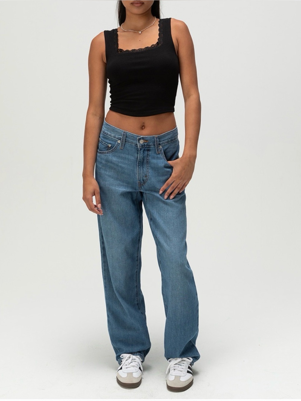 LEVI'S Premium Baggy Dad Womens Jeans - Heavy Check Size 28
